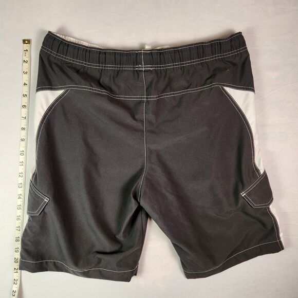 Nike Swim Trunks Men Size Medium Grey Pockets Drawstring - Picture 6 of 6